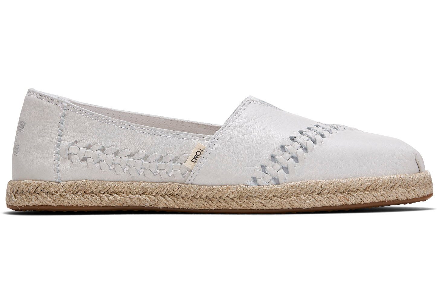 Toms Leather - Womens Alpargata Espadrilles - White - NZ - 528704XUC